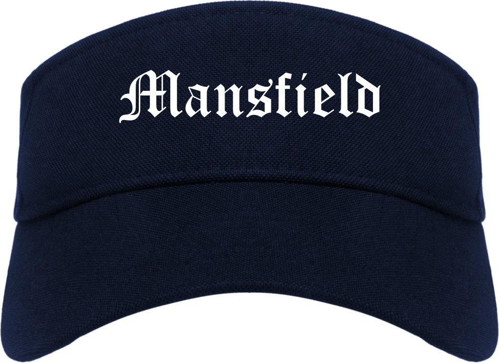Mansfield Texas TX Old English Mens Visor Cap Hat Navy Blue