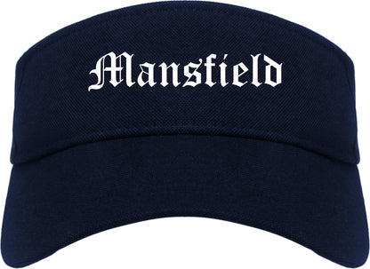 Mansfield Texas TX Old English Mens Visor Cap Hat Navy Blue