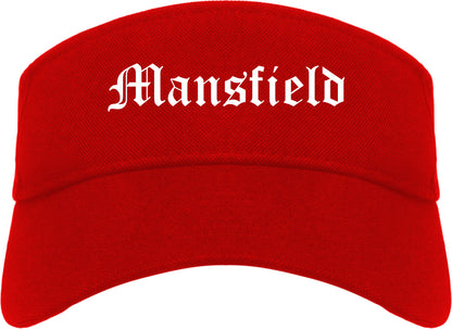 Mansfield Texas TX Old English Mens Visor Cap Hat Red