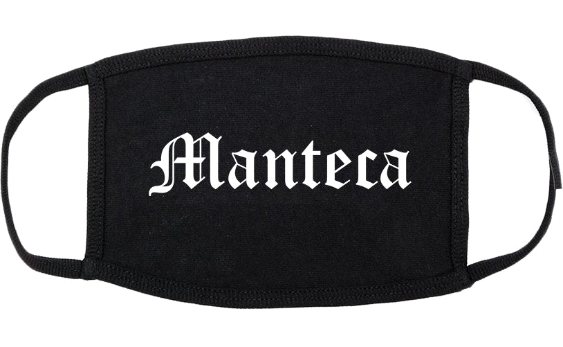 Manteca California CA Old English Cotton Face Mask Black