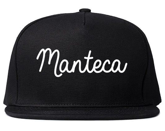 Manteca California CA Script Mens Snapback Hat Black