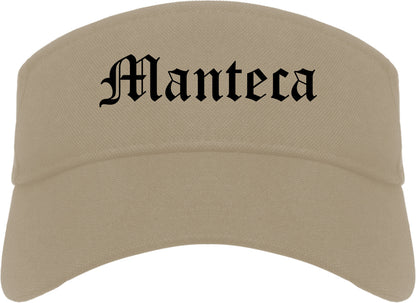 Manteca California CA Old English Mens Visor Cap Hat Khaki