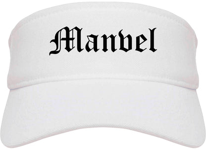 Manvel Texas TX Old English Mens Visor Cap Hat White