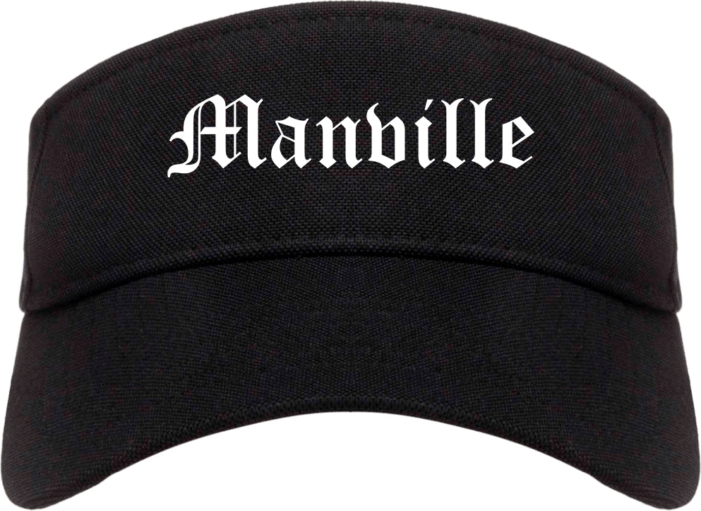 Manville New Jersey NJ Old English Mens Visor Cap Hat Black