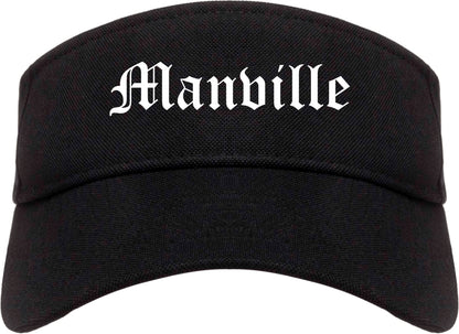 Manville New Jersey NJ Old English Mens Visor Cap Hat Black