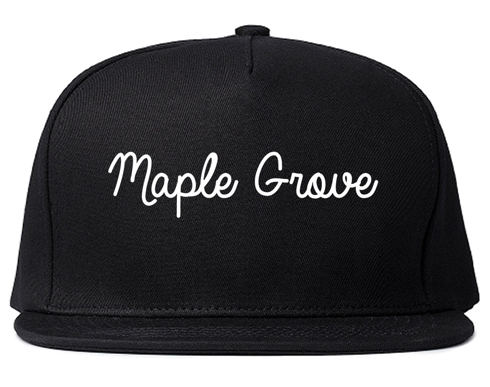 Maple Grove Minnesota MN Script Mens Snapback Hat Black