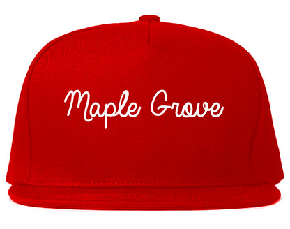 Maple Grove Minnesota MN Script Mens Snapback Hat Red