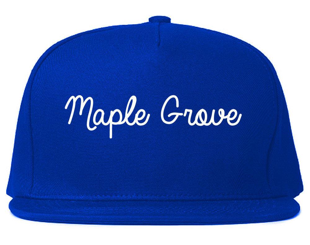 Maple Grove Minnesota MN Script Mens Snapback Hat Royal Blue