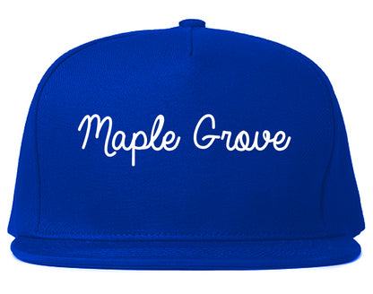 Maple Grove Minnesota MN Script Mens Snapback Hat Royal Blue