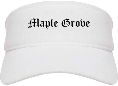 Maple Grove Minnesota MN Old English Mens Visor Cap Hat White