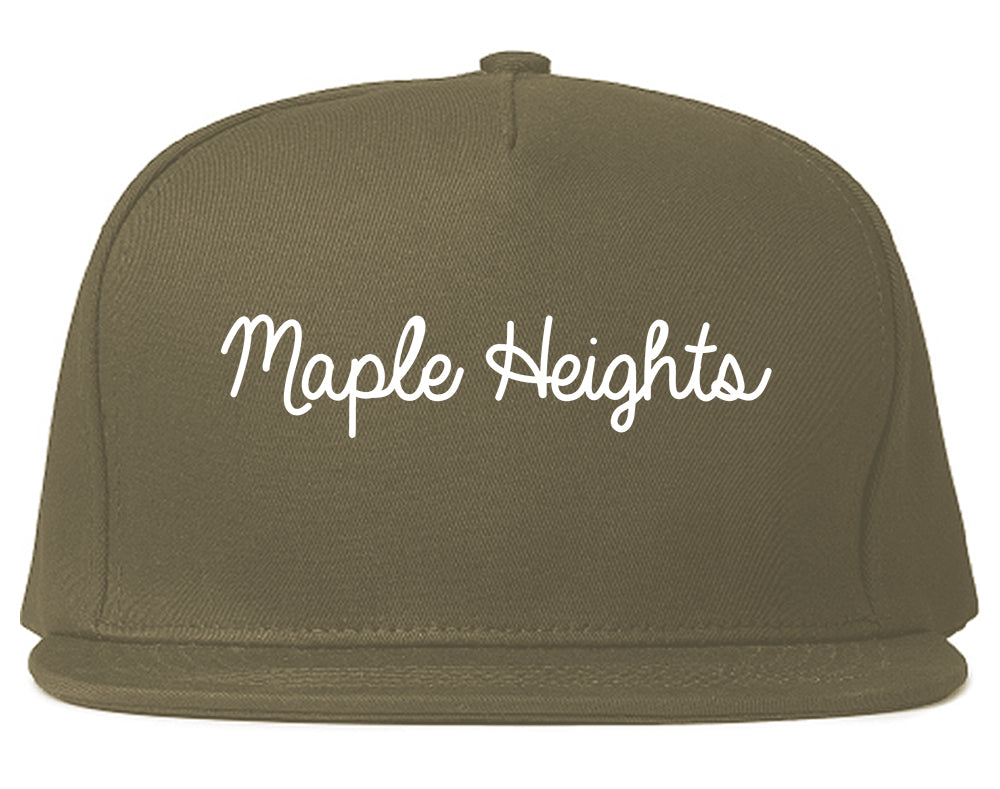 Maple Heights Ohio OH Script Mens Snapback Hat Grey