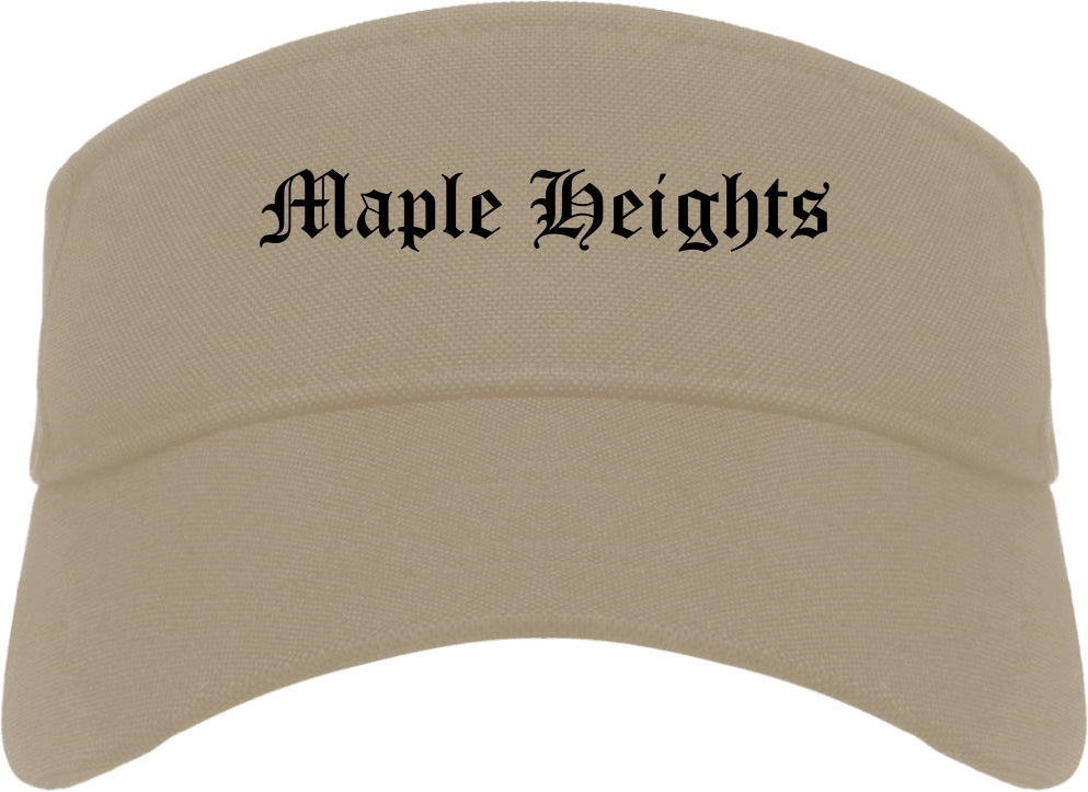 Maple Heights Ohio OH Old English Mens Visor Cap Hat Khaki