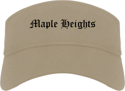 Maple Heights Ohio OH Old English Mens Visor Cap Hat Khaki