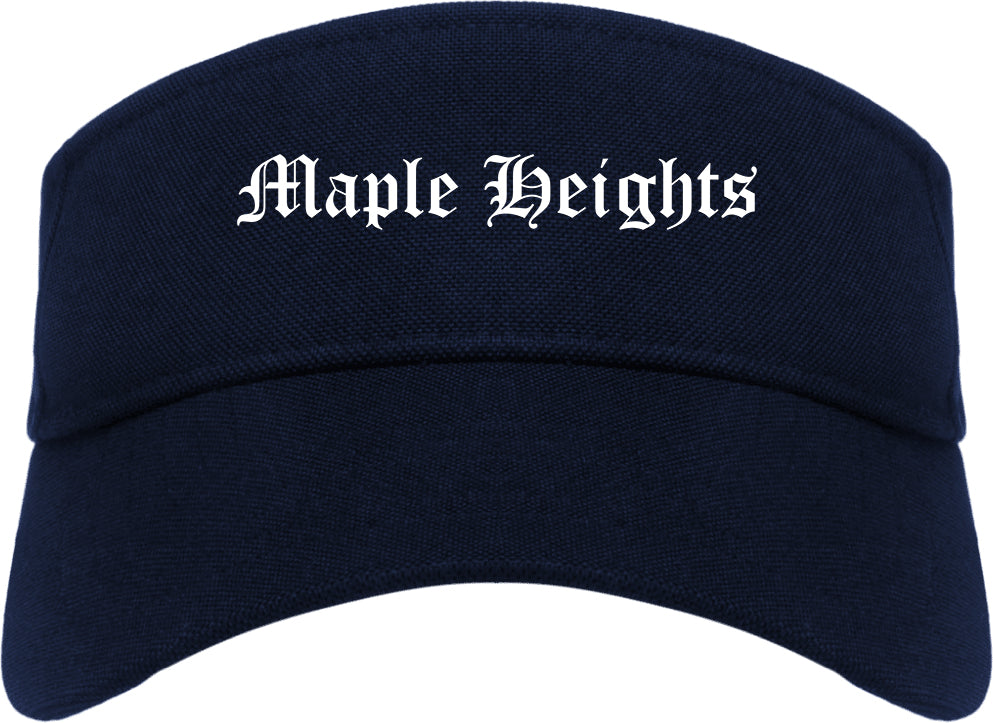 Maple Heights Ohio OH Old English Mens Visor Cap Hat Navy Blue
