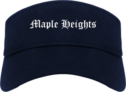 Maple Heights Ohio OH Old English Mens Visor Cap Hat Navy Blue