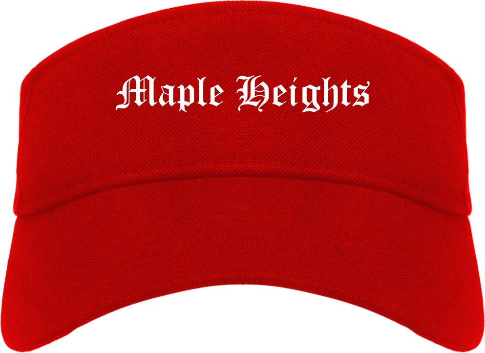 Maple Heights Ohio OH Old English Mens Visor Cap Hat Red