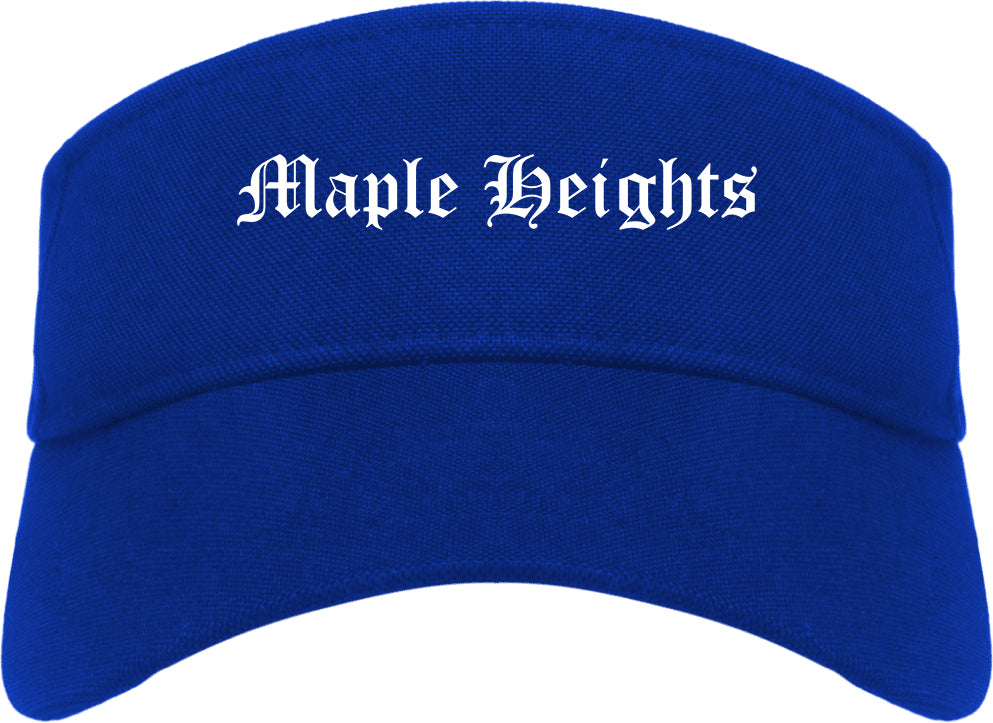 Maple Heights Ohio OH Old English Mens Visor Cap Hat Royal Blue