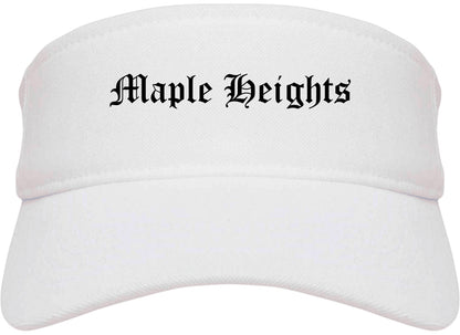 Maple Heights Ohio OH Old English Mens Visor Cap Hat White
