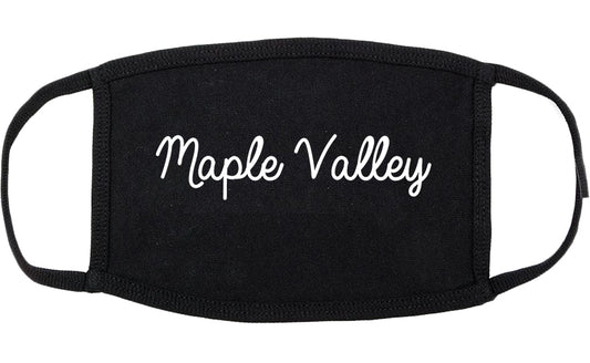 Maple Valley Washington WA Script Cotton Face Mask Black