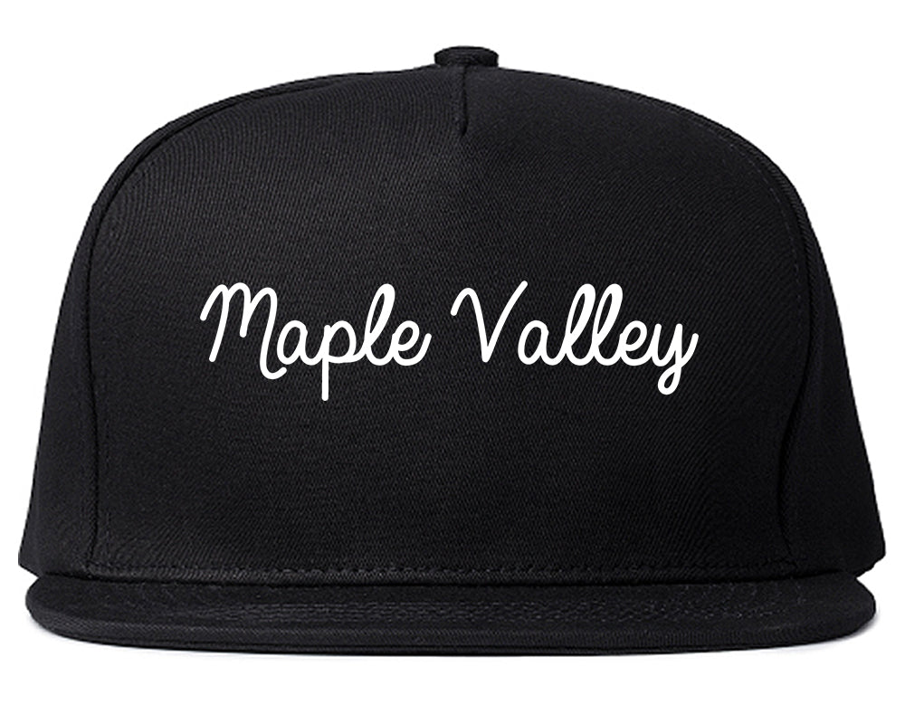 Maple Valley Washington WA Script Mens Snapback Hat Black