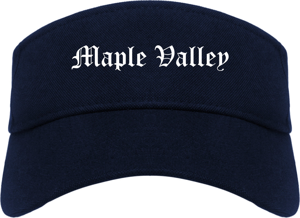 Maple Valley Washington WA Old English Mens Visor Cap Hat Navy Blue