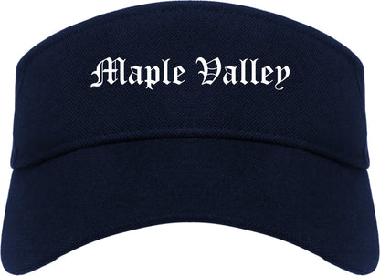 Maple Valley Washington WA Old English Mens Visor Cap Hat Navy Blue
