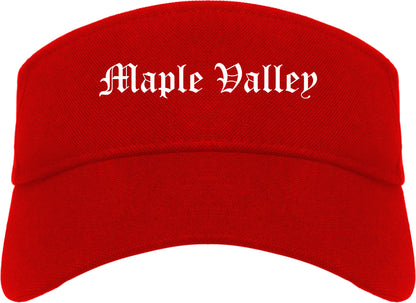 Maple Valley Washington WA Old English Mens Visor Cap Hat Red