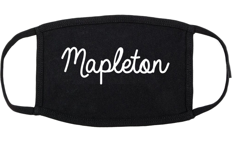 Mapleton Utah UT Script Cotton Face Mask Black