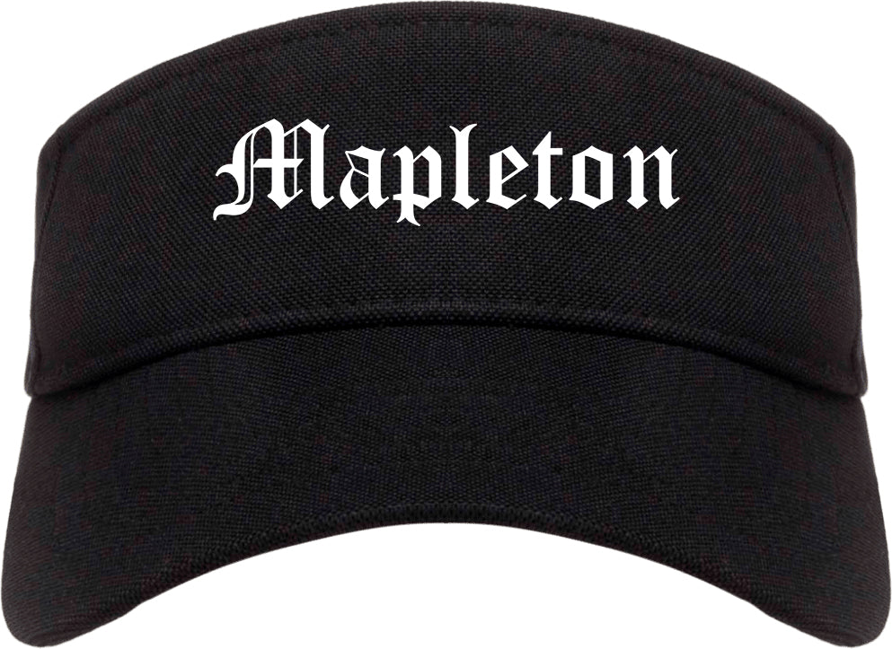 Mapleton Utah UT Old English Mens Visor Cap Hat Black