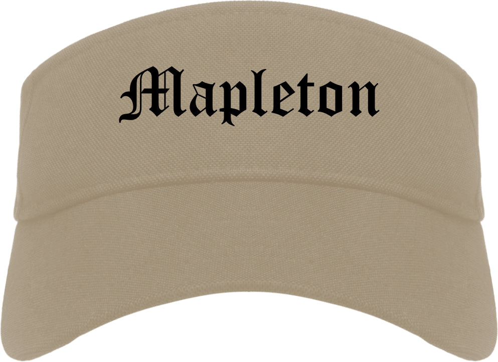 Mapleton Utah UT Old English Mens Visor Cap Hat Khaki