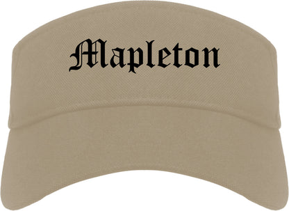 Mapleton Utah UT Old English Mens Visor Cap Hat Khaki