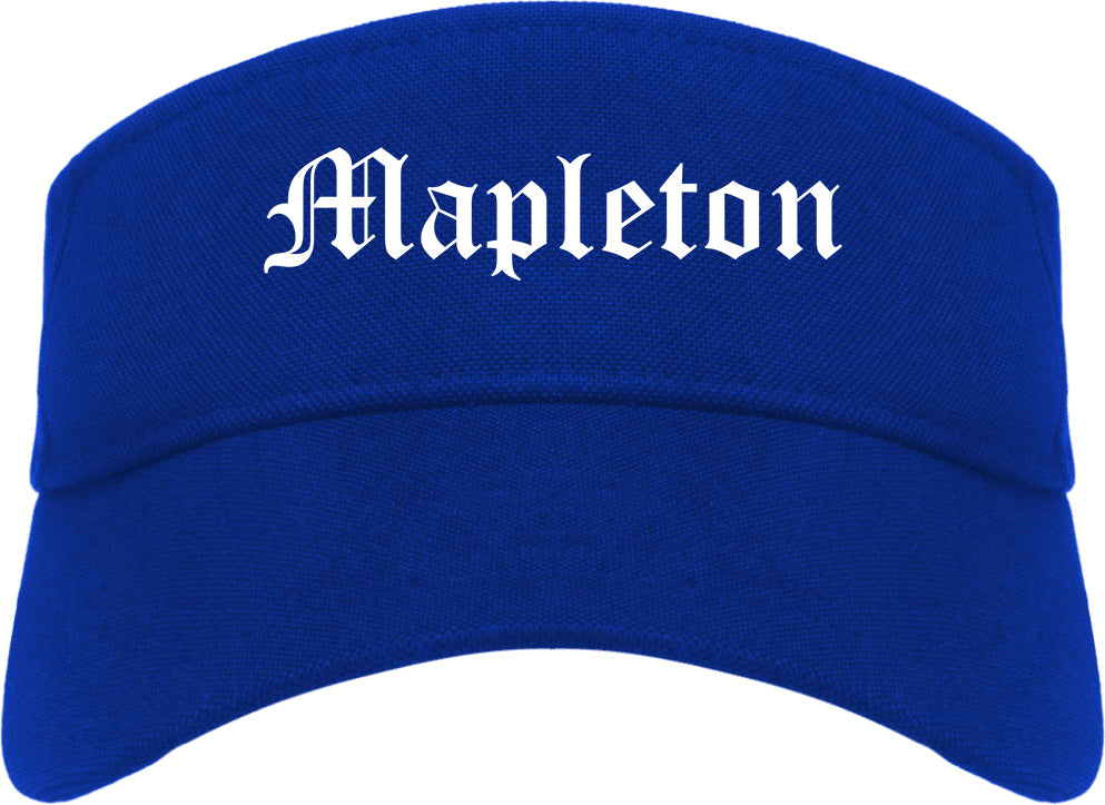 Mapleton Utah UT Old English Mens Visor Cap Hat Royal Blue