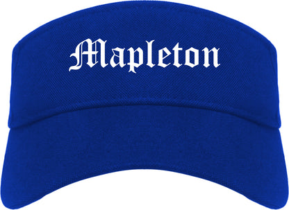 Mapleton Utah UT Old English Mens Visor Cap Hat Royal Blue