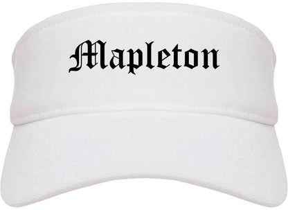 Mapleton Utah UT Old English Mens Visor Cap Hat White