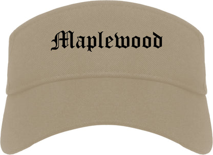 Maplewood Minnesota MN Old English Mens Visor Cap Hat Khaki