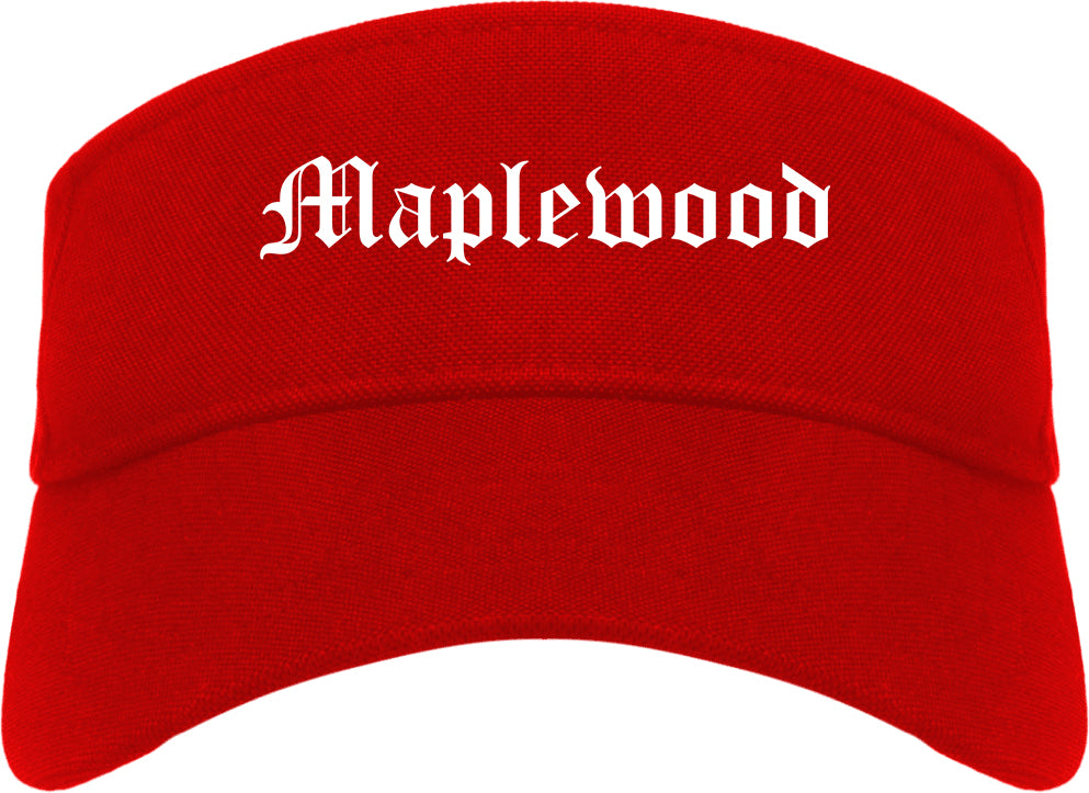 Maplewood Minnesota MN Old English Mens Visor Cap Hat Red