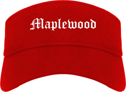 Maplewood Minnesota MN Old English Mens Visor Cap Hat Red