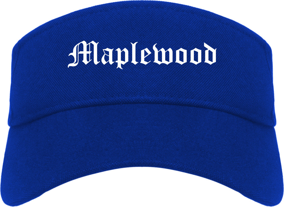 Maplewood Minnesota MN Old English Mens Visor Cap Hat Royal Blue