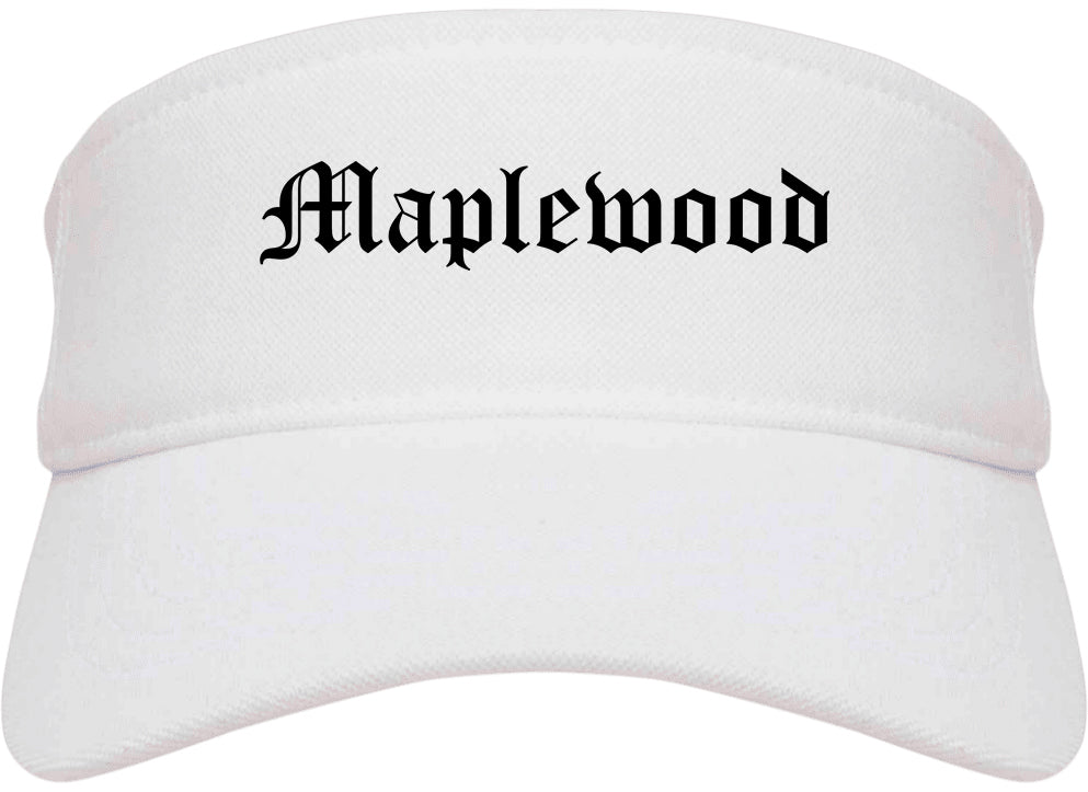 Maplewood Minnesota MN Old English Mens Visor Cap Hat White