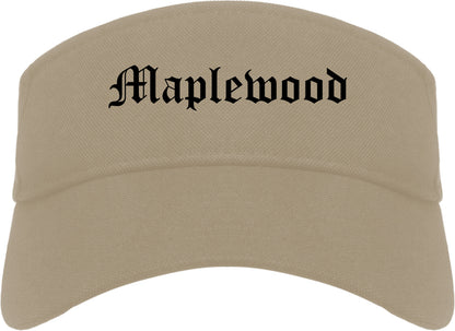 Maplewood Missouri MO Old English Mens Visor Cap Hat Khaki
