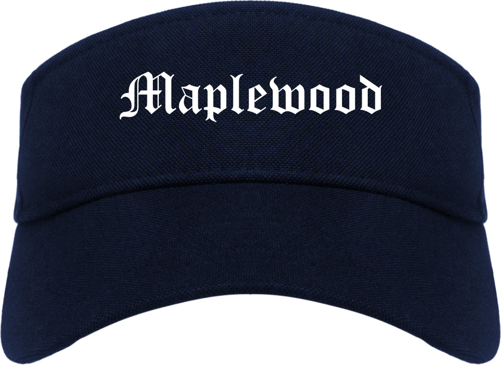 Maplewood Missouri MO Old English Mens Visor Cap Hat Navy Blue