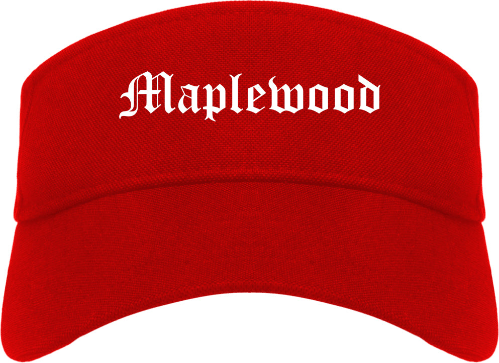 Maplewood Missouri MO Old English Mens Visor Cap Hat Red