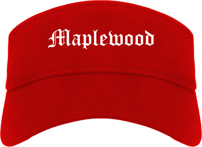Maplewood Missouri MO Old English Mens Visor Cap Hat Red
