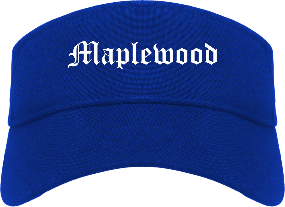 Maplewood Missouri MO Old English Mens Visor Cap Hat Royal Blue