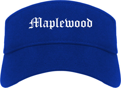 Maplewood Missouri MO Old English Mens Visor Cap Hat Royal Blue