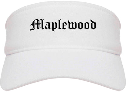 Maplewood Missouri MO Old English Mens Visor Cap Hat White