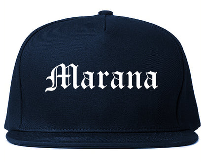 Marana Arizona AZ Old English Mens Snapback Hat Navy Blue