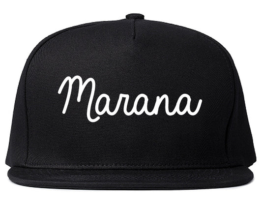 Marana Arizona AZ Script Mens Snapback Hat Black