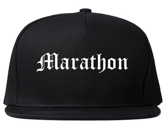 Marathon Florida FL Old English Mens Snapback Hat Black