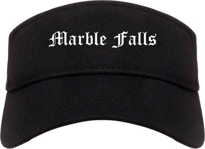 Marble Falls Texas TX Old English Mens Visor Cap Hat Black